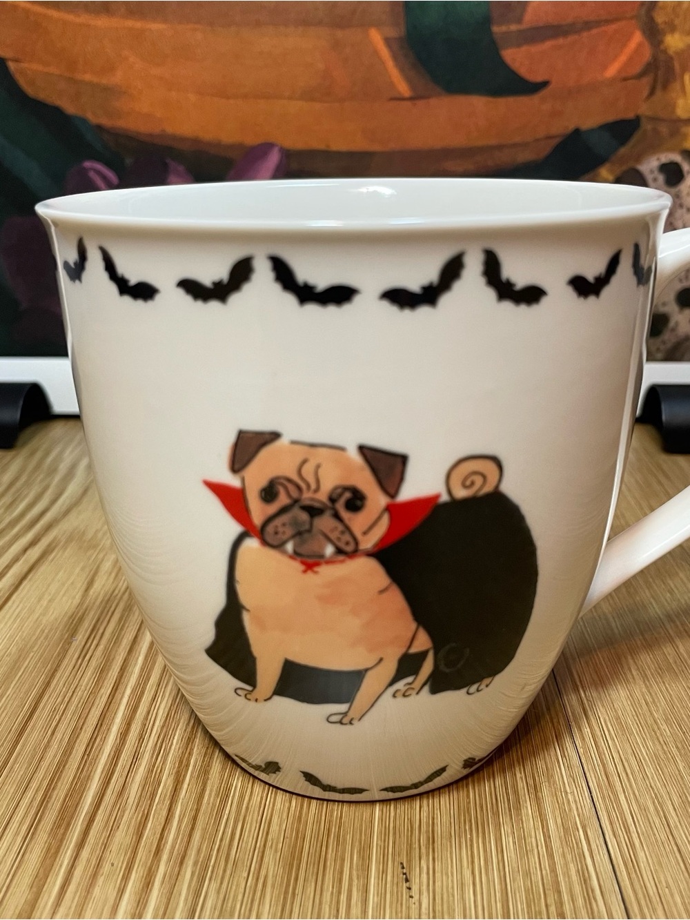 Milly Green British Design Count Pugular Halloween Bat Mug 16 oz